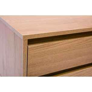 Table de chevet avec rangements 2 tiroirs finition bois clair chêne L50 cm ARAGON