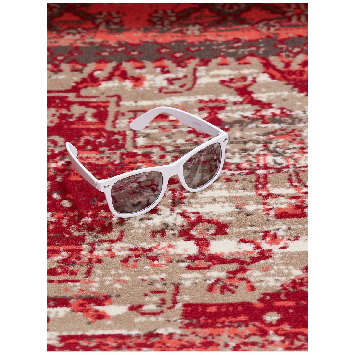 Tapis Ladi aux motifs patchwork rouge et beige