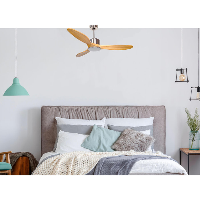 Ventilateur de plafond ø132 cm avec Wifi Réversible Hypersilence 40   W argent