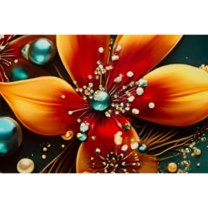 STAMPA DECORATA SU TELA LACCATA C/CORNICE BUTTERLY -A- CM 70X4X100