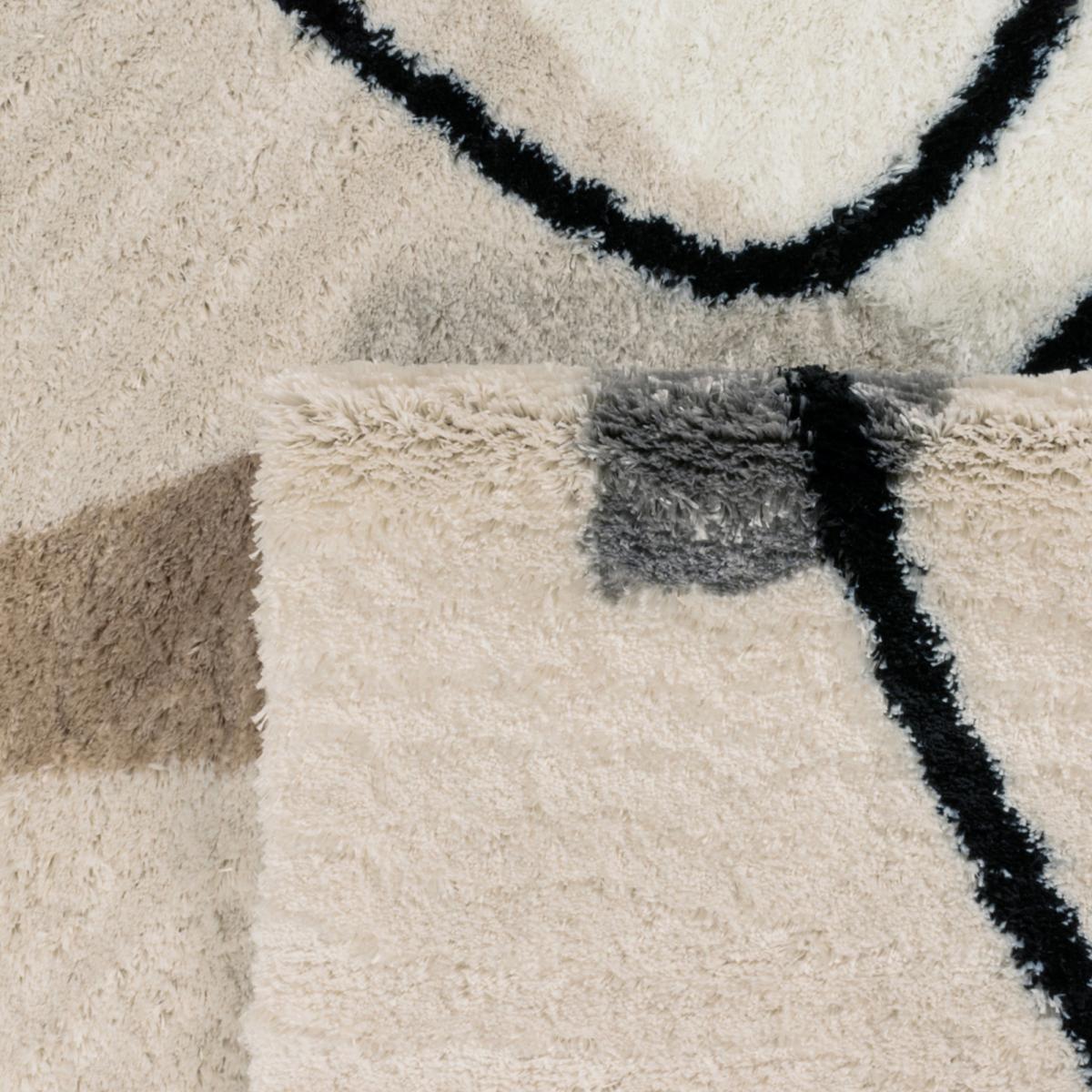 Tapis shaggy tissé motif géométrique MINE