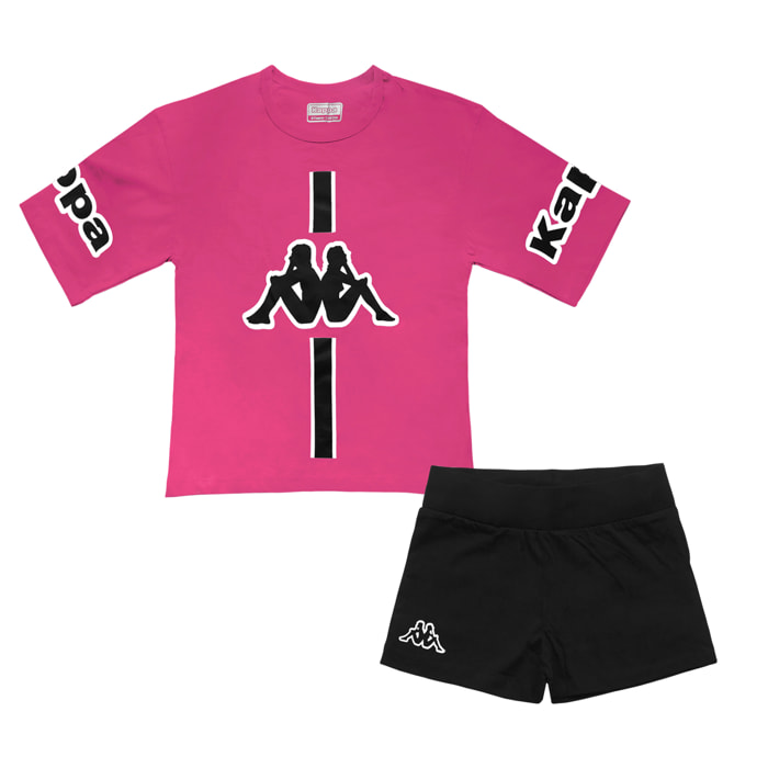 Completo Corto Bimba Ragazza KAPPA Cotone Manica Corta