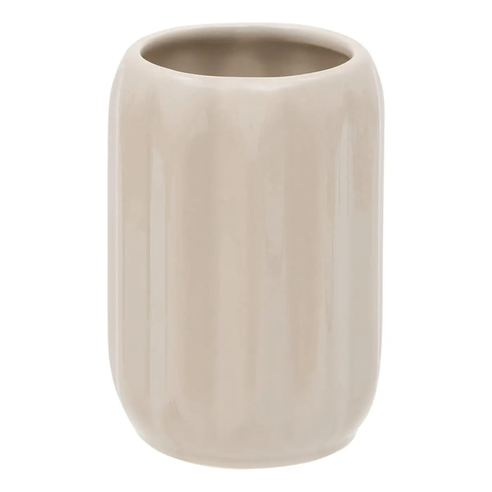 Porte-brosse à dents Colorama en céramique D.8xH.12cm beige