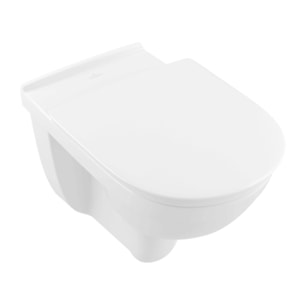 Cuvette WC suspendu PMR compact sans bride VILLEROY & BOCH ViCare blanc + Abattant