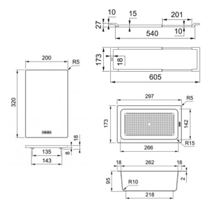 ALL IN Set d'accessoires universel Planche à découper Bambou 32x20 + Panier égouttoir PVC Noir Sanitized (ALLINSET-1-SP)