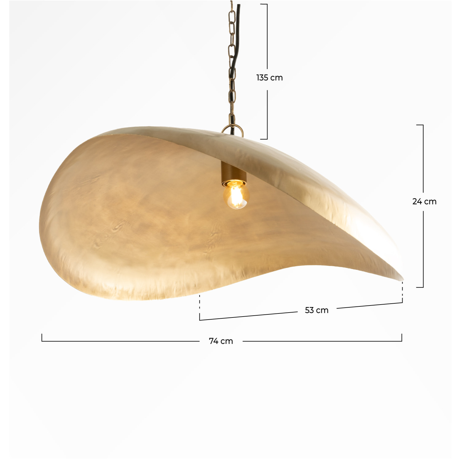 Suspension en métal doré 74 cm - Pacha