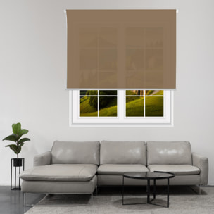 Well home estor enrollable translúcido liso - marrón claro, 130 x 180cm (ancho x largo)/tamaño de la tela 127 x 175cm