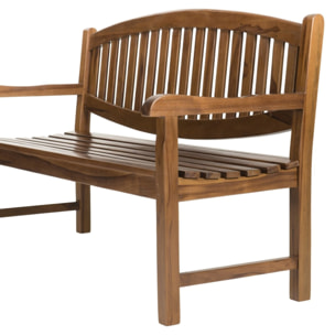 MAEVA - Banc de jardin ovale en bois teck huilé
