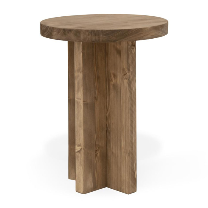 Table de chevet en bois massif ton chêne foncé 45x35cm Hauteur: 45 Longueur: 35 Largeur: 35