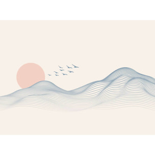 Papier peint vagues abstraites pastel ambiance zen Intissé