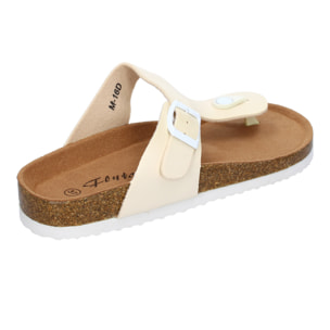 Sandalia tipo esclava, con piso de bio y planta anatómica y hebilla