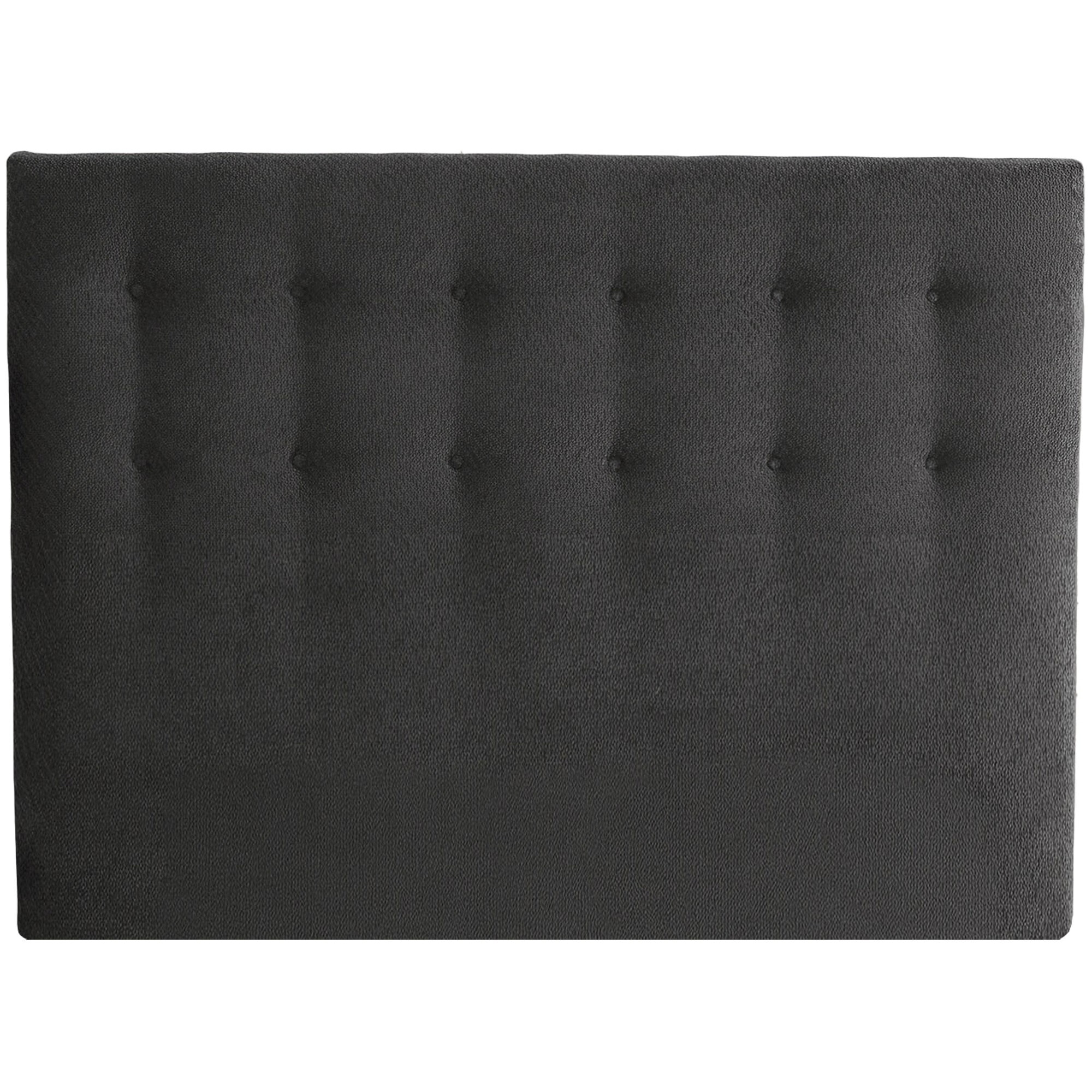 Tete de lit capitonnée Eden gris anthracite, chenille bouclettes