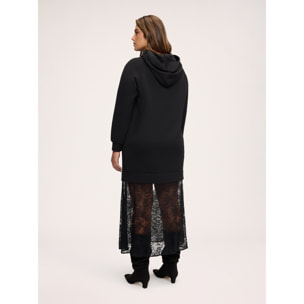 Fiorella Rubino - Vestito in felpa con gonna in pizzo - Nero