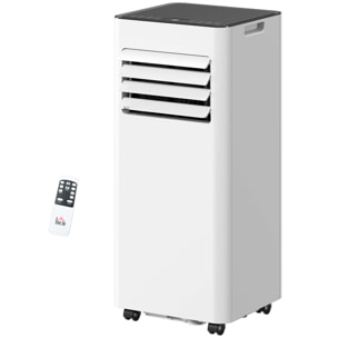 Climatiseur mobile 7000BTU 3 en 1 refroidissement ventilateur déshumidificateur télécommande kit d'évacution inclus blanc
