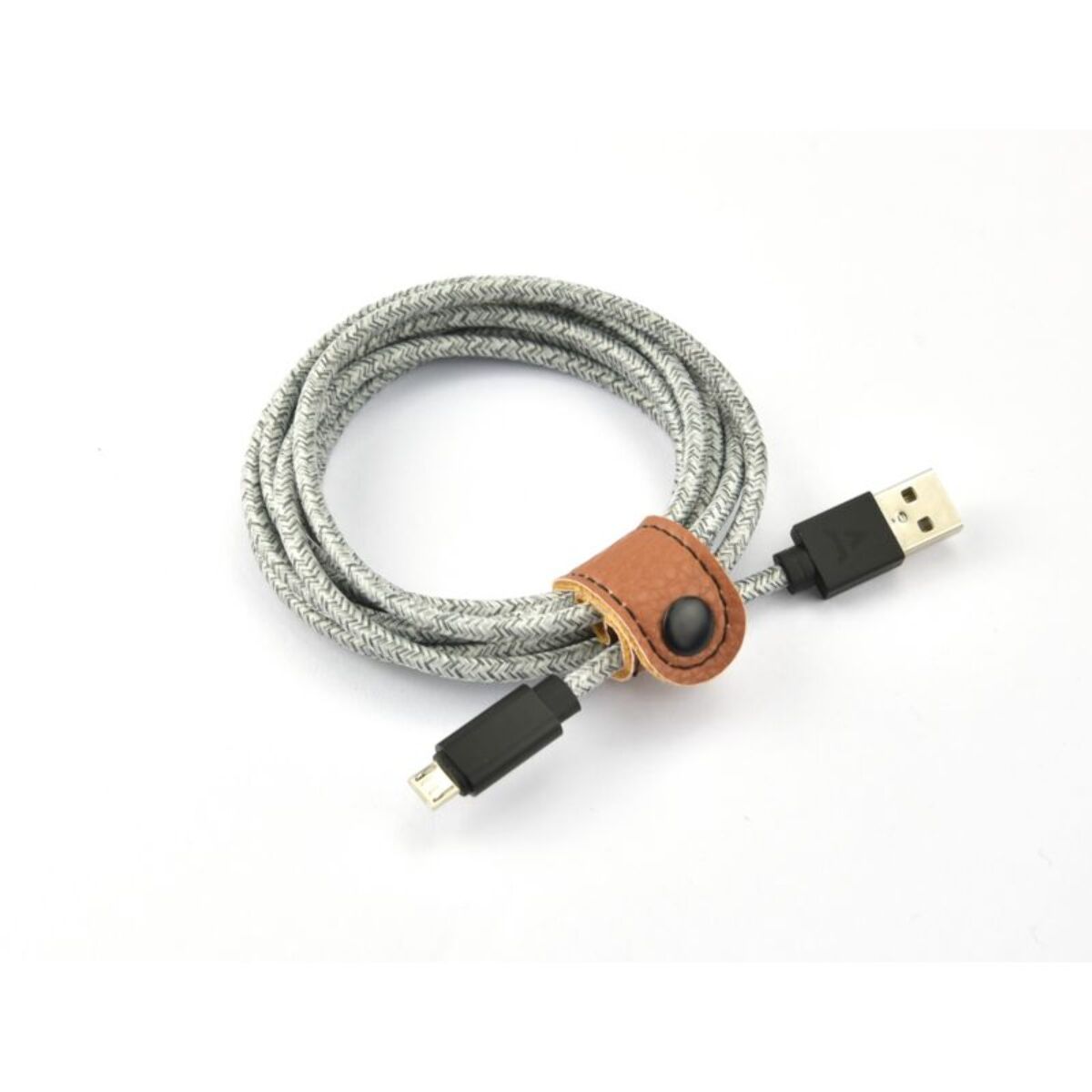 Câble micro USB ADEQWAT vers USB 2M tréssé Gris