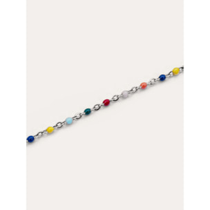 Tobillera Dots Colors Enamel Acero