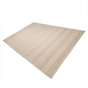 QUENTIN - Tapis rectangulaire 200x290cm en laine tissée couleur lin
