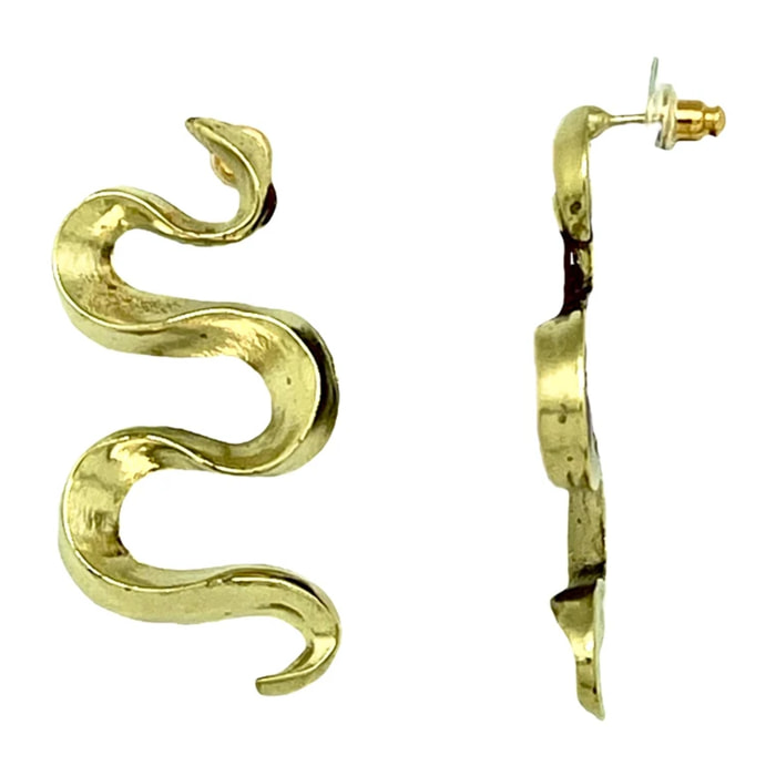 Pendiente Serpentina en dorado