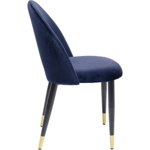 Chaise Iris velours bleu Kare Design