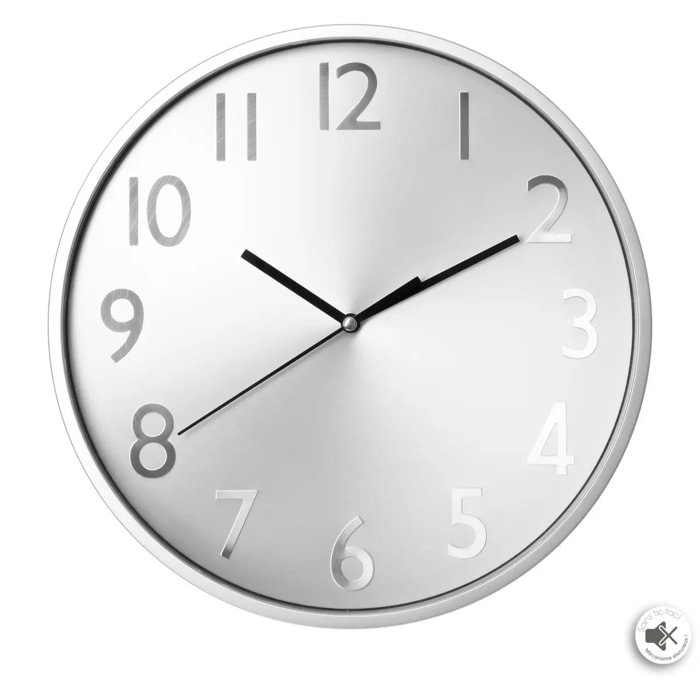 Horloge "Anae" métal argent D30cm