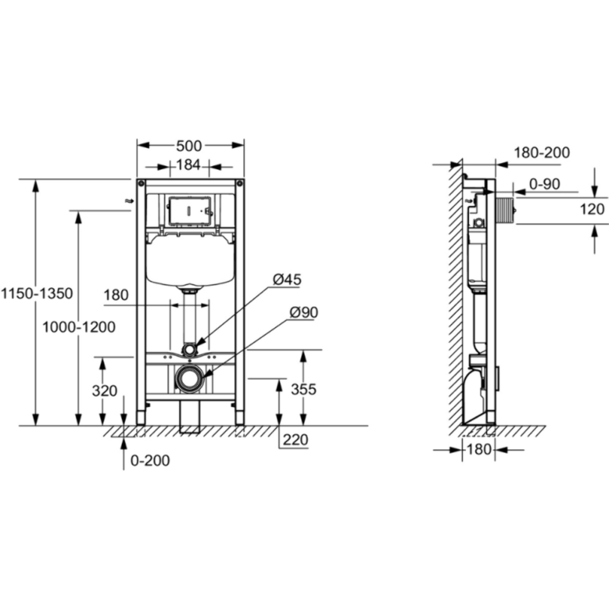 Pack WC suspendu compact Patio + bâti support + plaque