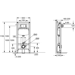 Pack WC suspendu compact Patio + bâti support + plaque