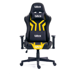 Sedia da gaming ufficio giallo nera in tessuto ed ecopelle - Flyco Pro