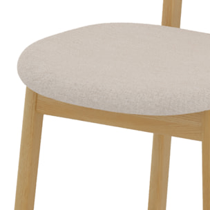 Lot de 2 chaises pour îlot central 64,5 cm en tissu beige - Maria