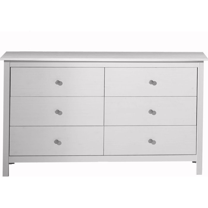 Commode 6 tiroirs en pin massif - ELTON