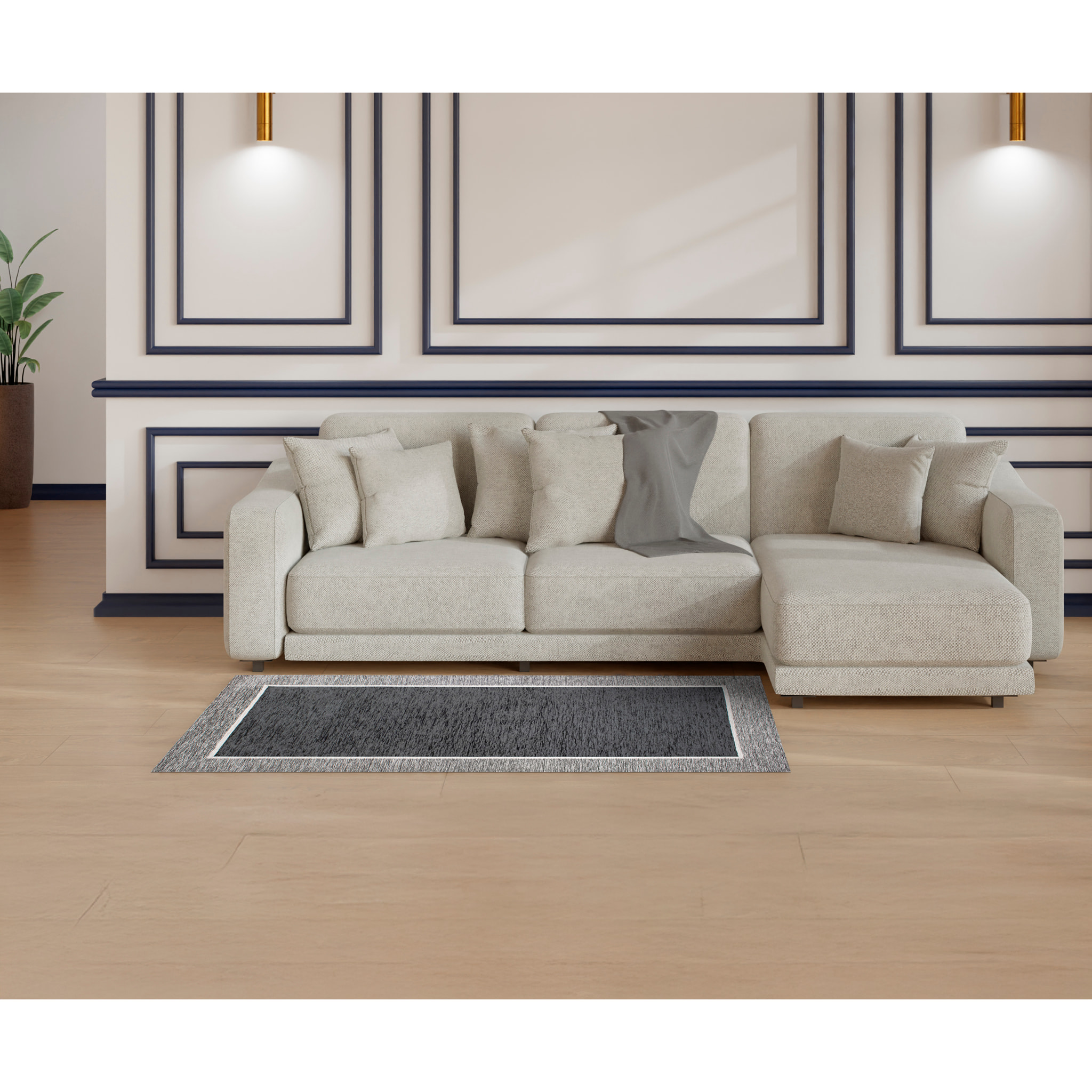 TAPPETO ARREDO ROMA ANTRACITE 175x280 CON FONDO ANTISCIVOLO