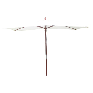 Parasol en bois rectangulaire toile écru PARMA