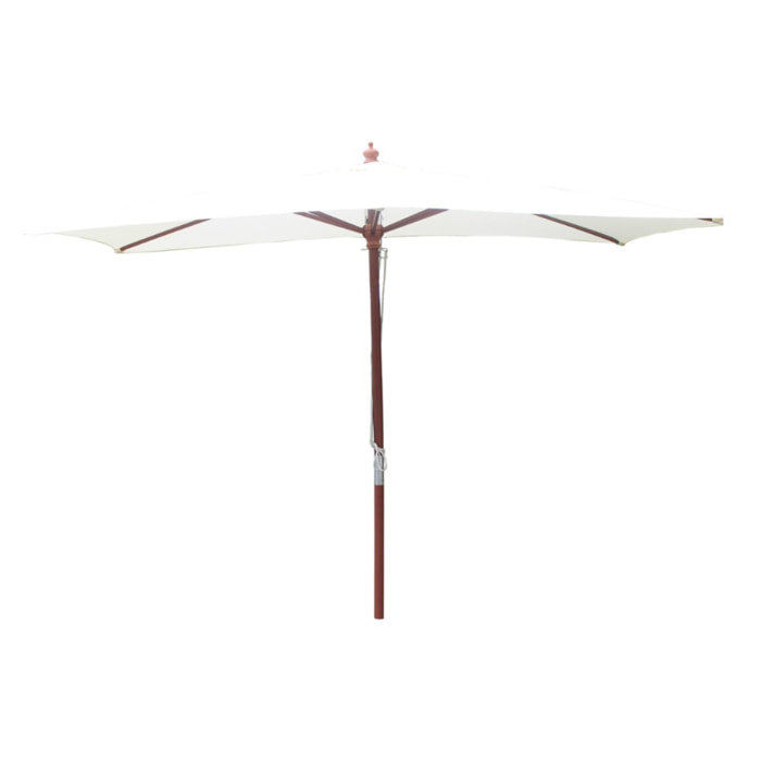 Parasol en bois rectangulaire toile écru PARMA