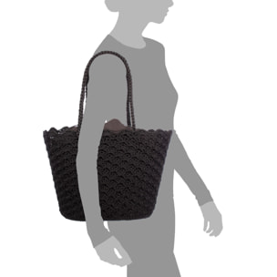 Basentello Bolso de hombro Mujer. Fabricaco en algodón tejido artesanal a mano.