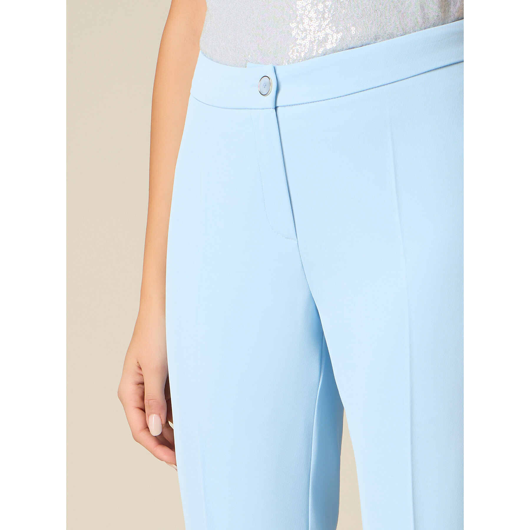 Oltre - Pantalones slim fit - Light - blue
