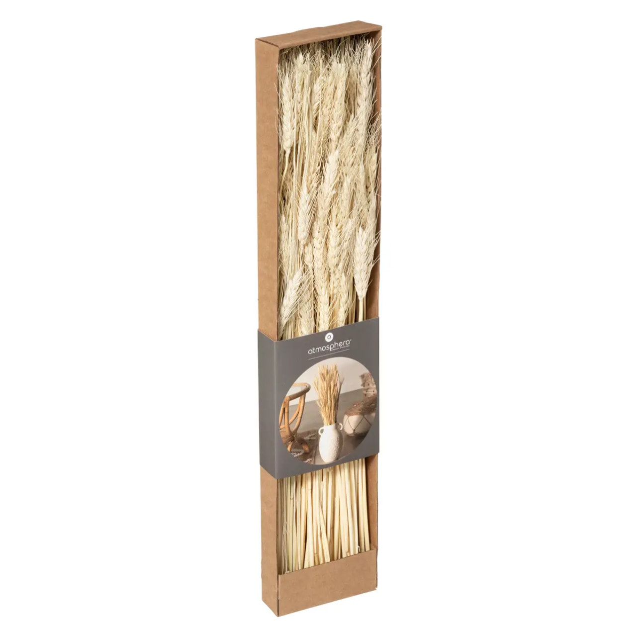Bouquet fleurs séchées boîte kraft H60cm