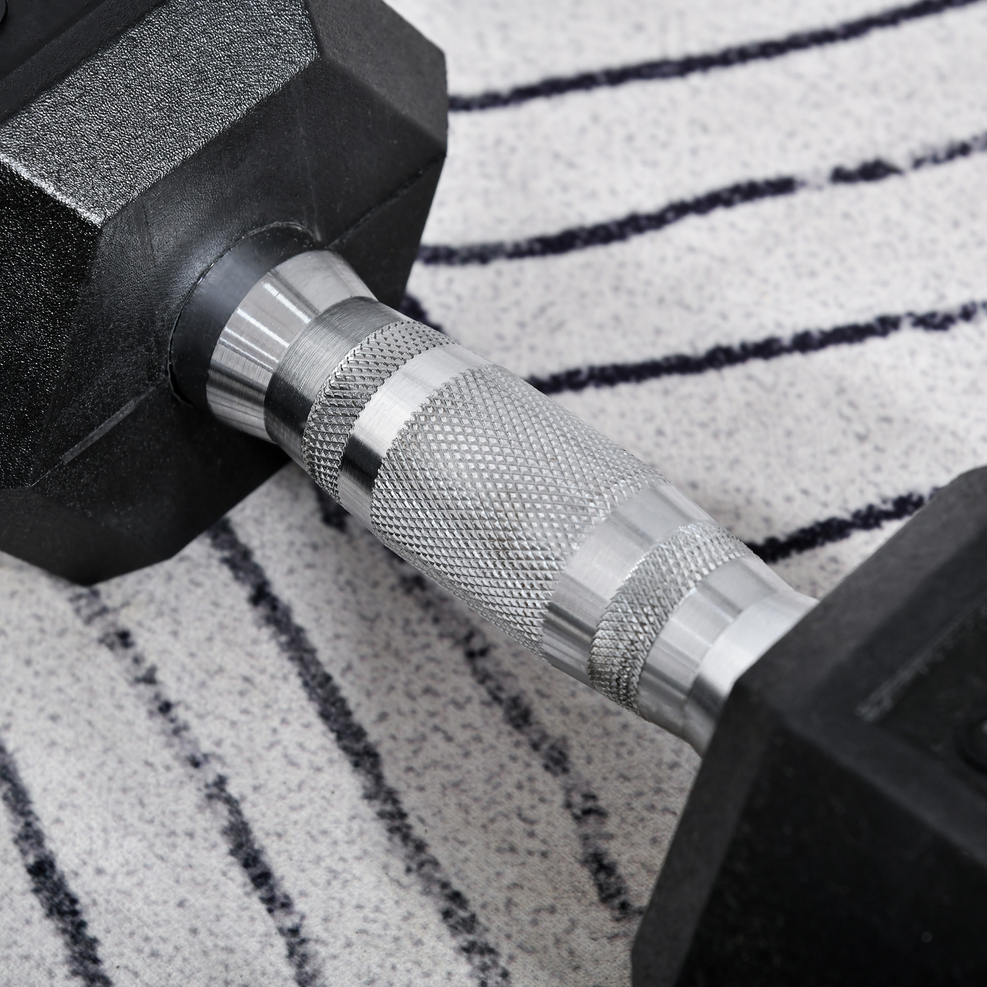Juego de Mancuernas de 10kg con Barra de Conexión Metálica y Cabeza Hexagonal Juego de Pesas 20kg Total para Entrenamiento en Casa Gimnasio Oficina Negro y Plata