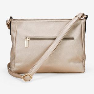 Bolso bandolera dorado con bolsillo
