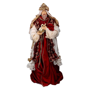 Presepe in tessuto bordeaux con re magi cmh81