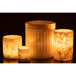 J-Line bougeoir Ezy - verre - blanc - extra large