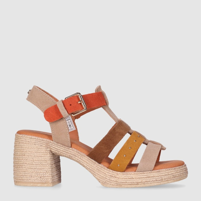 Sandalias de Piel - Multicolor - Tacón: 7 cm