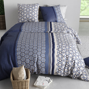 Parure housse de couette imprimé 100% coton - mil