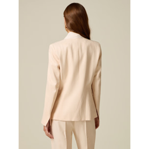 Oltre - Chaqueta con inserto de georgette - Beige