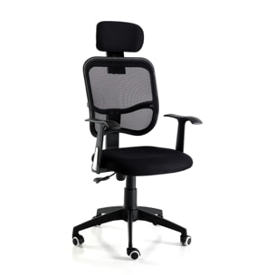 Tomasucci fauteuil avec appuie-tête de bureau COOL BLACK Noir