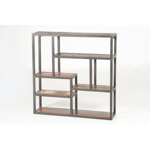 Estantería de Madera Reciclada 80 Cm Estilo Industrial