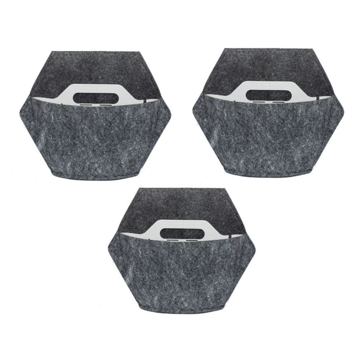 Pack de 3 macetas de pared con funda