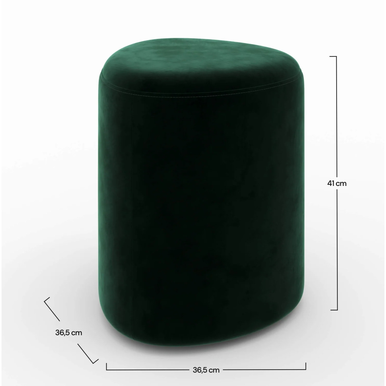 Pouf triangulaire en velours vert - Emmy