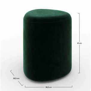 Pouf triangulaire en velours vert - Emmy