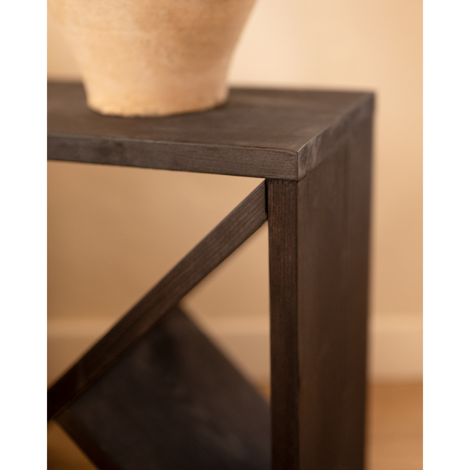 Pack 2 tables en bois massif noir en différentes tailles
