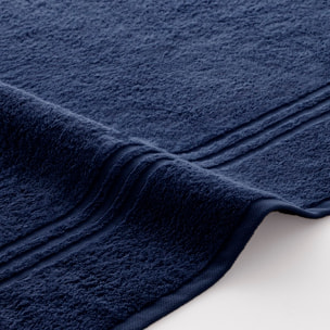 Set 2 toallas ducha + 2 toallas lavabo navy- celeste premium