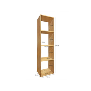 Etagère 4 cases cubes de rangement 182 x 47 cm bois de teck massif - ROMA